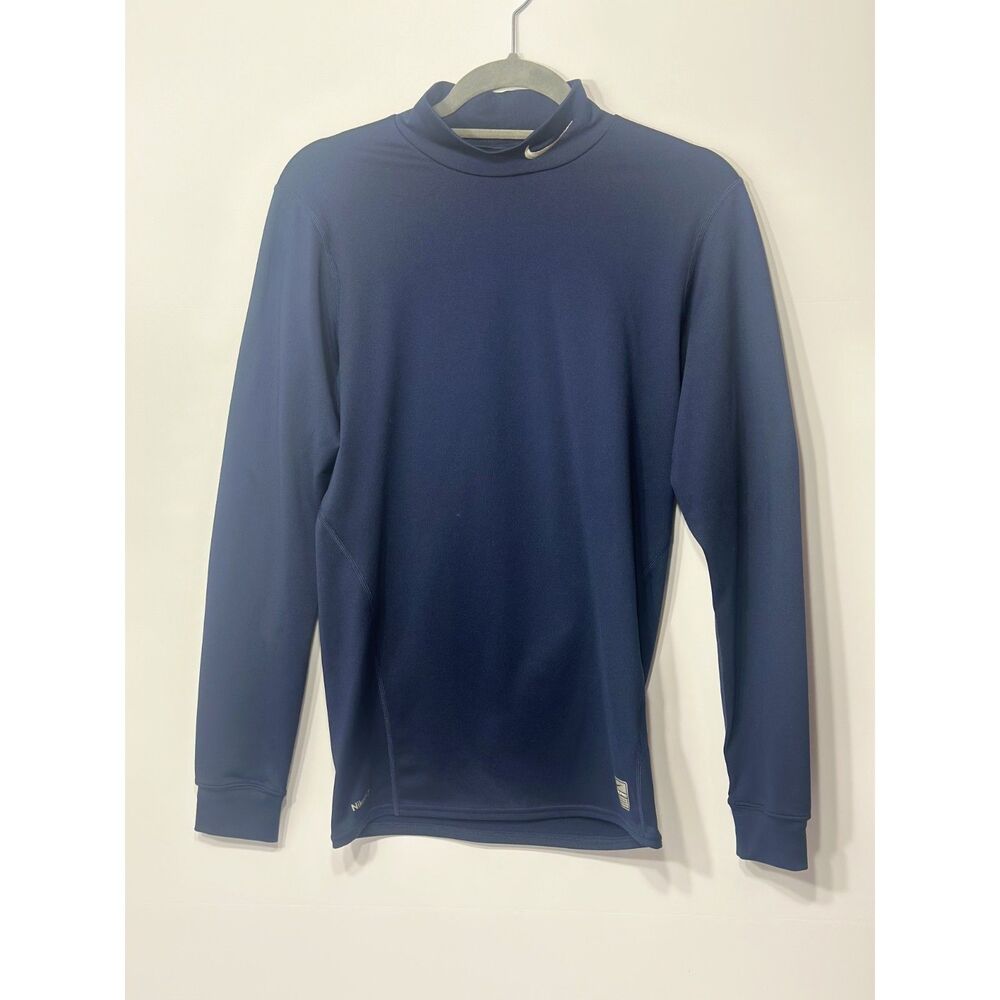 Nike Pro Men’s Medium Compression Mock Neck Long Sleeve Blue Nike Shirt
